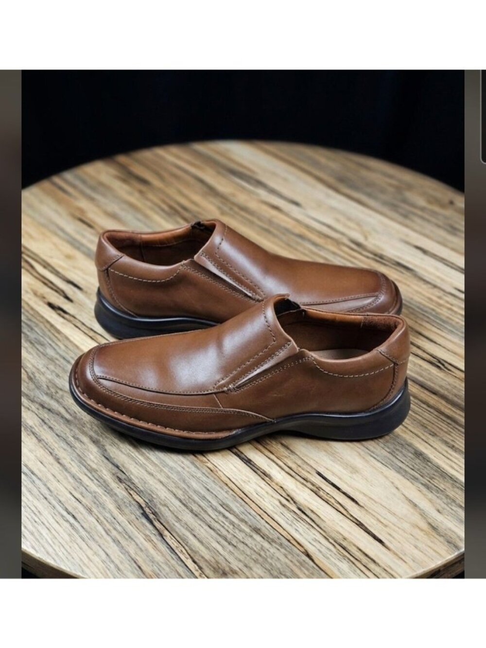 Clarks Collection Leather Kempton Free Slip On Loafers Men Size 11.5 Medium
